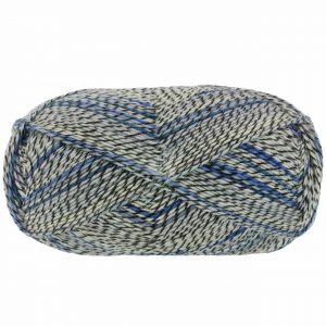 Lana Grossa Meilenweit 100 Denim Mix Blue 100g 420m schwarz-weiß-grau-kornblume