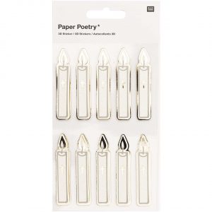 Paper Poetry 3D-Sticker Kerzen gold 10 Stück