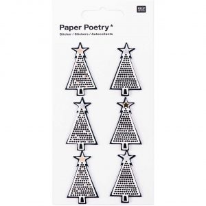 Paper Poetry 3D Sticker Tannen schwarz Hot Foil