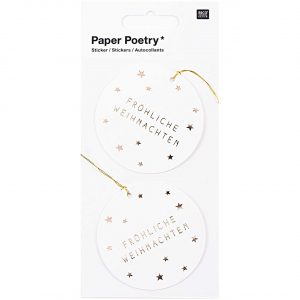 Paper Poetry 3D Sticker Etikett gold rund Hot Foil