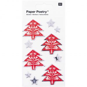 Paper Poetry 3D Sticker Tannen und Sterne Hot Foil