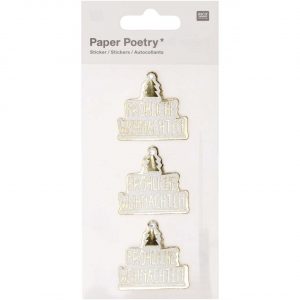 Paper Poetry 3D-Sticker Frohe Weihnachten 3 Stück