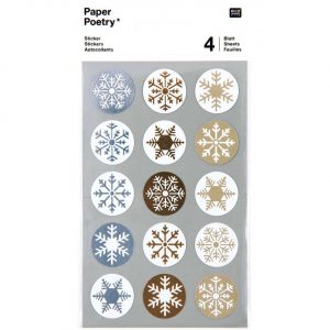 Paper Poetry Sticker Eiskristalle gold-silber 4 Bogen