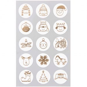 Paper Poetry Sticker Weihnachtsmix gold 4 Bogen