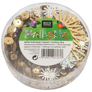Rico Design Pailletten Mix Weihnachten gold-silber 55g