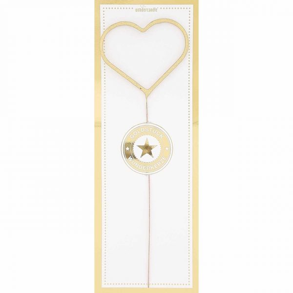 Wondercandle Wunderkerze Giant Herz gold 30cm