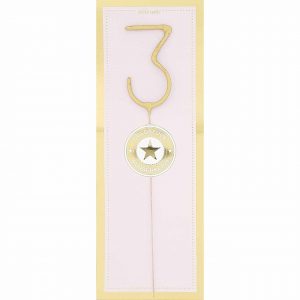 Wondercandle Wunderkerze Giant Zahl gold 30cm 3