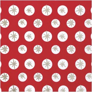 Rico Design Druckstoff Schneeflocken rot-gold 140cm