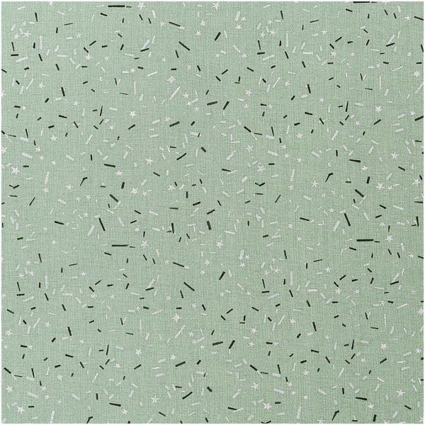 Rico Design Druckstoff Nostalgic Christmas Streifen grün-metallic 140cm