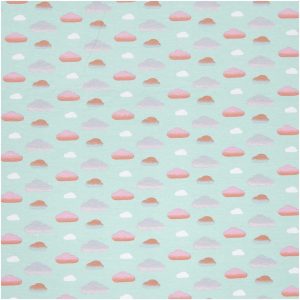 Rico Design Jerseystoff Happy Baby Wolken mint 145cm