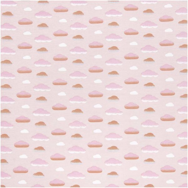 Rico Design Jerseystoff Happy Baby Wolken rosa 72x100cm