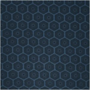 Rico Design Stoffabschnitt Baumwoll-Popelin blau Rosette 50x140cm