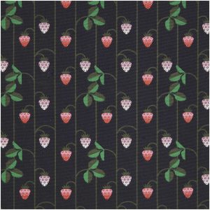 Rico Design Stoffabschnitt Canvas Erdbeeren blau 50x140cm