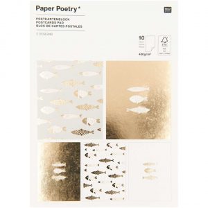 Paper Poetry Postkartenblock Fische 10 Stück