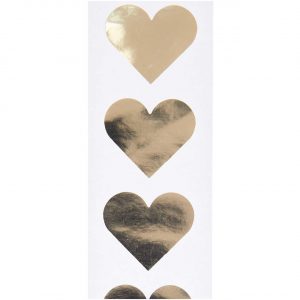 Paper Poetry Sticker Herzen 5cm 120 Stück auf der Rolle Hot Foil gold