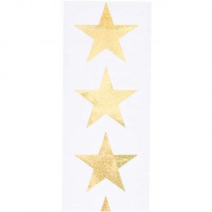 Paper Poetry Sticker Sterne 5cm 120 Stück auf der Rolle Hot Foil gold-holographisch