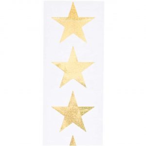 Paper Poetry Sticker Sterne 5cm 120 Stück auf der Rolle Hot Foil gold-holographisch