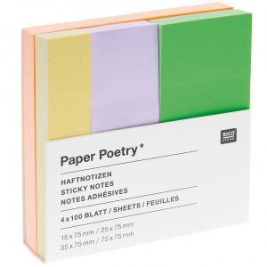 Paper Poetry Haftnotizen neon 4x100 Blatt