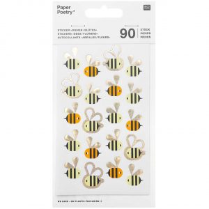 Paper Poetry Sticker Bienen & Blüten 4 Blatt