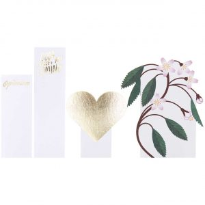 Paper Poetry Kartendeko-Set Kirschblüten & Herz 4 Stück 350g/m²