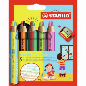 STABILO Woody Duo mit Spitzer im Etui 5 Stück