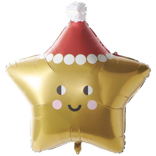 YEY! Let's Party Folienballon Weihnachtsstern ca. 85x88