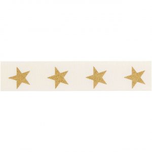 Paper Poetry Taftband Sterne 16mm 3m offwhite gold