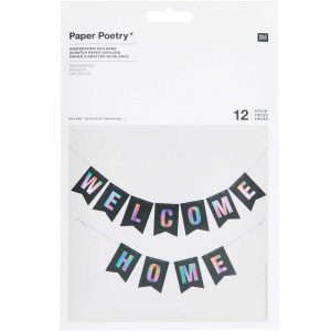 Paper Poetry Kratzpapier Girlande 12 Wimpel mit Holzkratzer