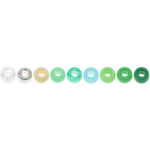 Rico Design itoshii - Ponii Beads Grün Mix 9x6mm 80 Stück