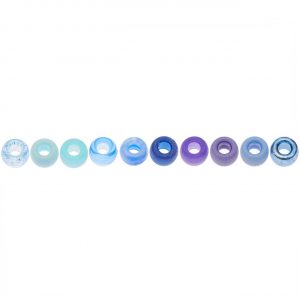 Rico Design itoshii - Ponii Beads Blau Mix 9x6mm 80 Stück