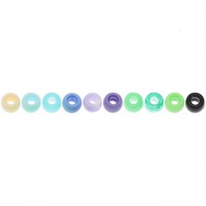 Rico Design itoshii - Ponii Beads Aqua Mix 9x6mm 80 Stück