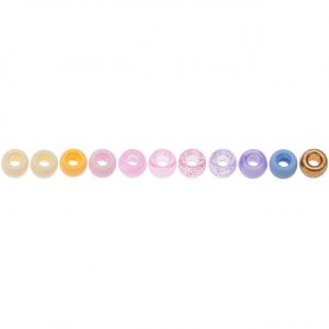 Rico Design itoshii - Ponii Beads Pastell Mix 9x6mm 80 Stück