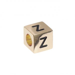 Rico Design itoshii – Ponii Beads Buchstabenwürfel gold 10x10x10mm Z