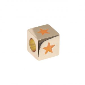 Rico Design itoshii - Ponii Beads Würfel Stern gold 10x10x10mm