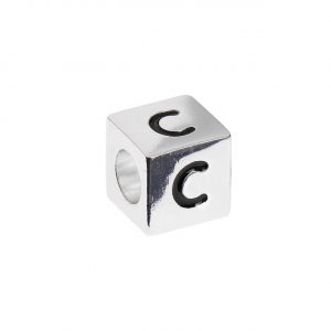 Rico Design itoshii – Ponii Beads Buchstabenwürfel silber 10x10x10mm C