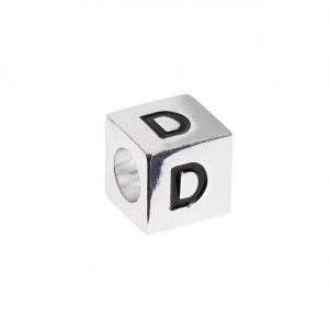 Rico Design itoshii – Ponii Beads Buchstabenwürfel silber 10x10x10mm D