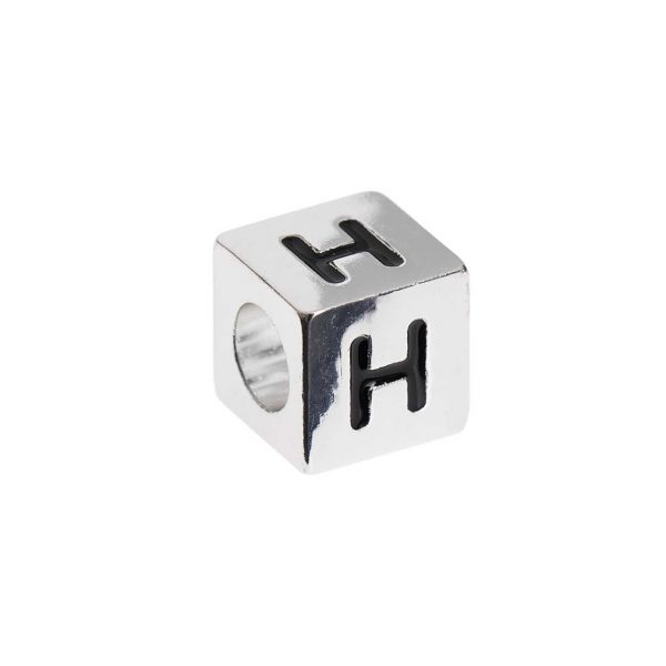 Rico Design itoshii – Ponii Beads Buchstabenwürfel silber 10x10x10mm H