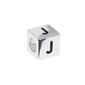 Rico Design itoshii – Ponii Beads Buchstabenwürfel silber 10x10x10mm J