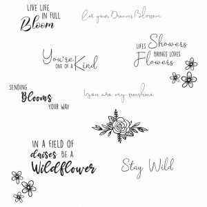 Sizzix Clear Stamps Set Spring Bloom Sentiments
