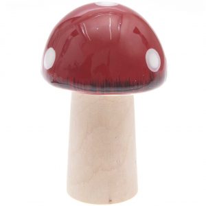 Ohhh! Lovely! Porzellan Pilz mit Holzfuß rot 8