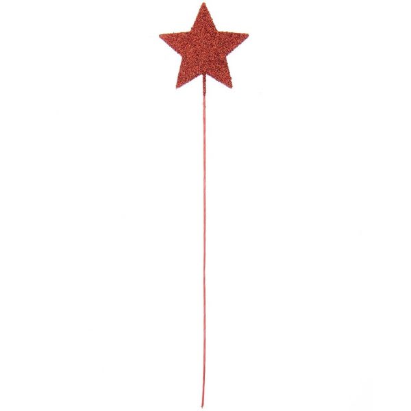 Rico Design Glitter-Picker Stern gefüllt 27x5cm rot
