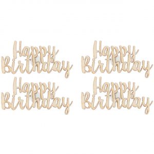 Rico Design Holzsticker Happy Birthday 48x28mm 4 Stück