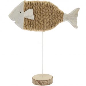 Rico Design Deko Fisch mit Sisal Holz 26