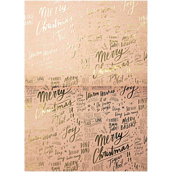 Rico Design Paper Patch Papier Schrift Jolly Christmas pastell 30x42cm