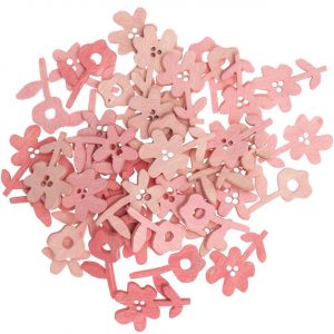 Ohhh! Lovely! Holzstreu Blume 48 Stück rosa Mix