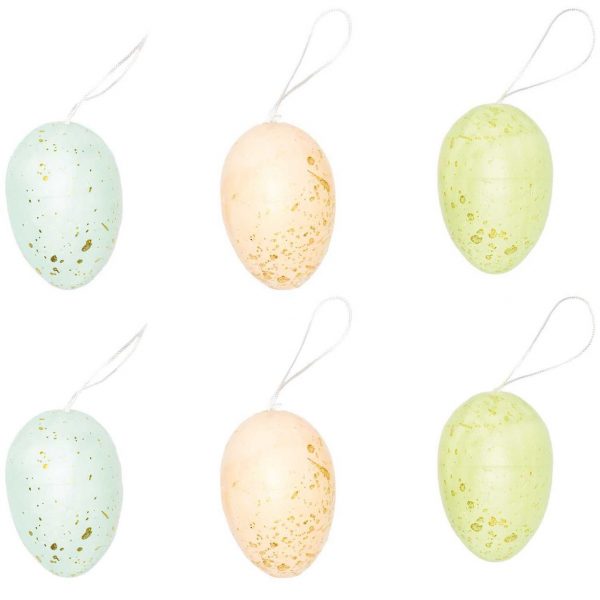 Ohhh! Lovely! Eier zum Hängen pastell-gold Mix 6cm 6 Stück