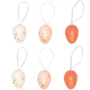 Ohhh! Lovely! Eier zum Hängen rosa-gold Mix 4cm 6 Stück