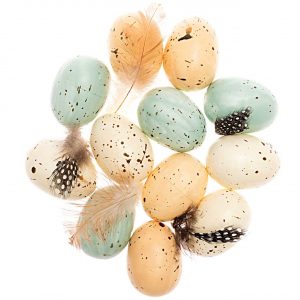 Ohhh! Lovely! Eier und Federn creme-blau 5cm 12 Stück