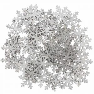 Ohhh! Lovely! Holzstreu Schneeflocke silber 20x23mm 48 Stück