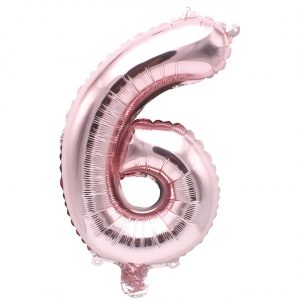 YEY! Let's Party Folienballon Zahl rosa 36cm 6